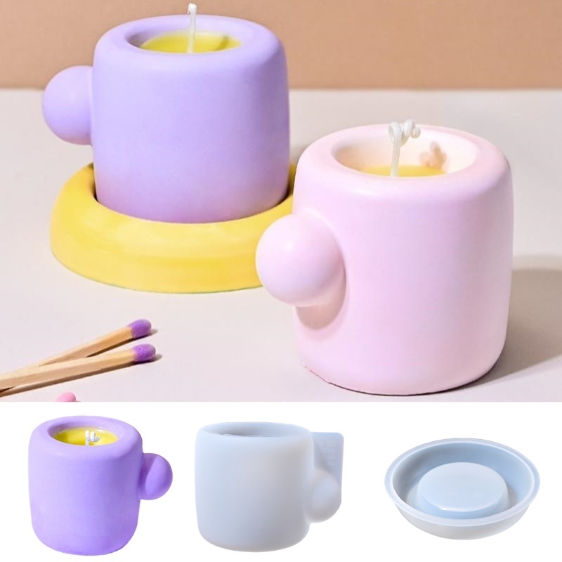 Candle Containers - 3D bardak altlığı ile kupa silikon