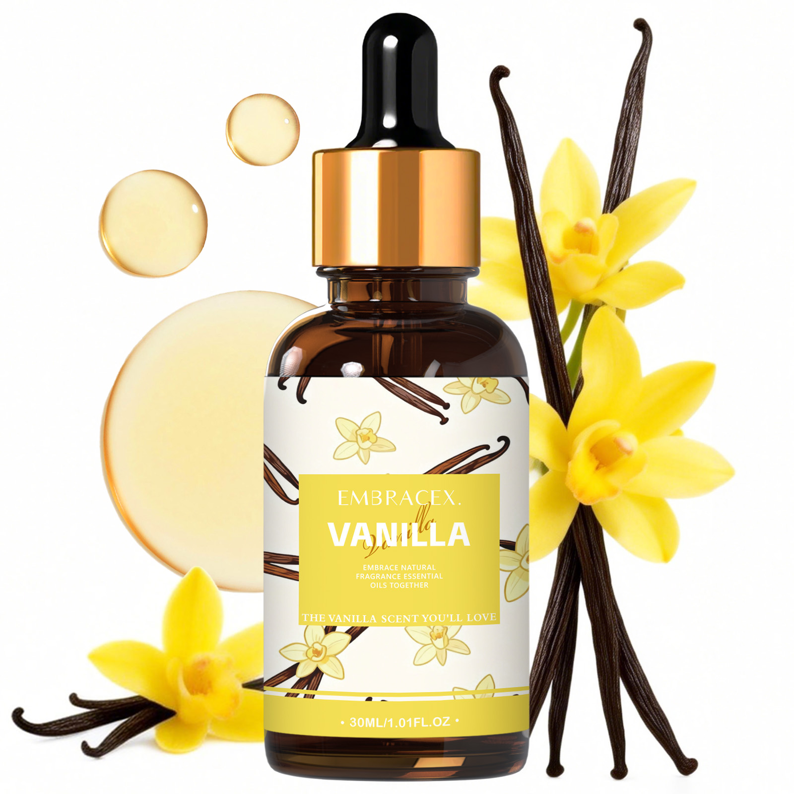 Silk Candle - 30ml Vanilya Esansiyel Yağları Difüzörler İçin