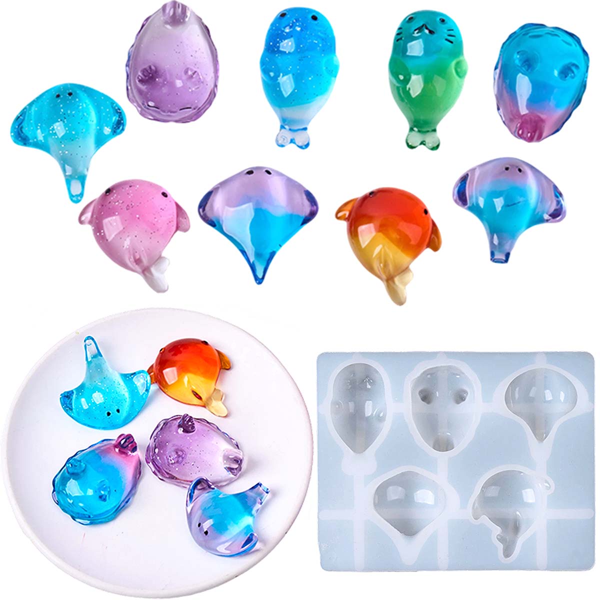 Candle Molds - 3D Şifalı Kawaii Manta Ray Balinası