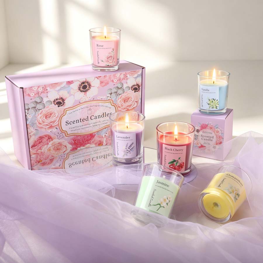 Candle Fragrance - Aromaterapi Kokulu Mum Hediye Seti 6